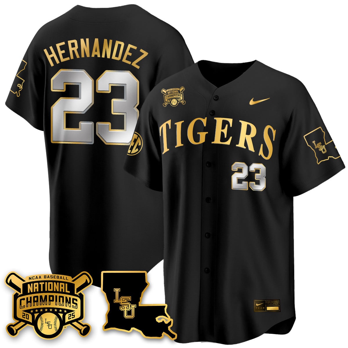 Women's LSU Tigers 2025 World Series Champions Limited Gold Jersey - All Stitched