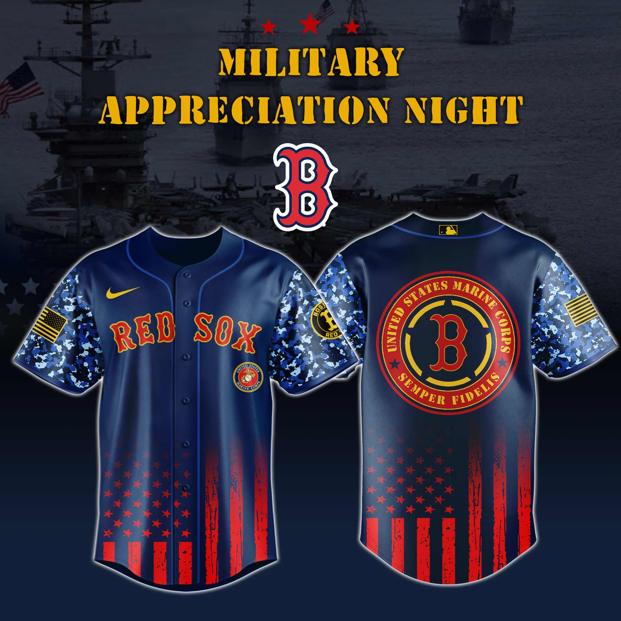 Boston Red Sox Marine Corps Military Appreciation Night Jersey 
