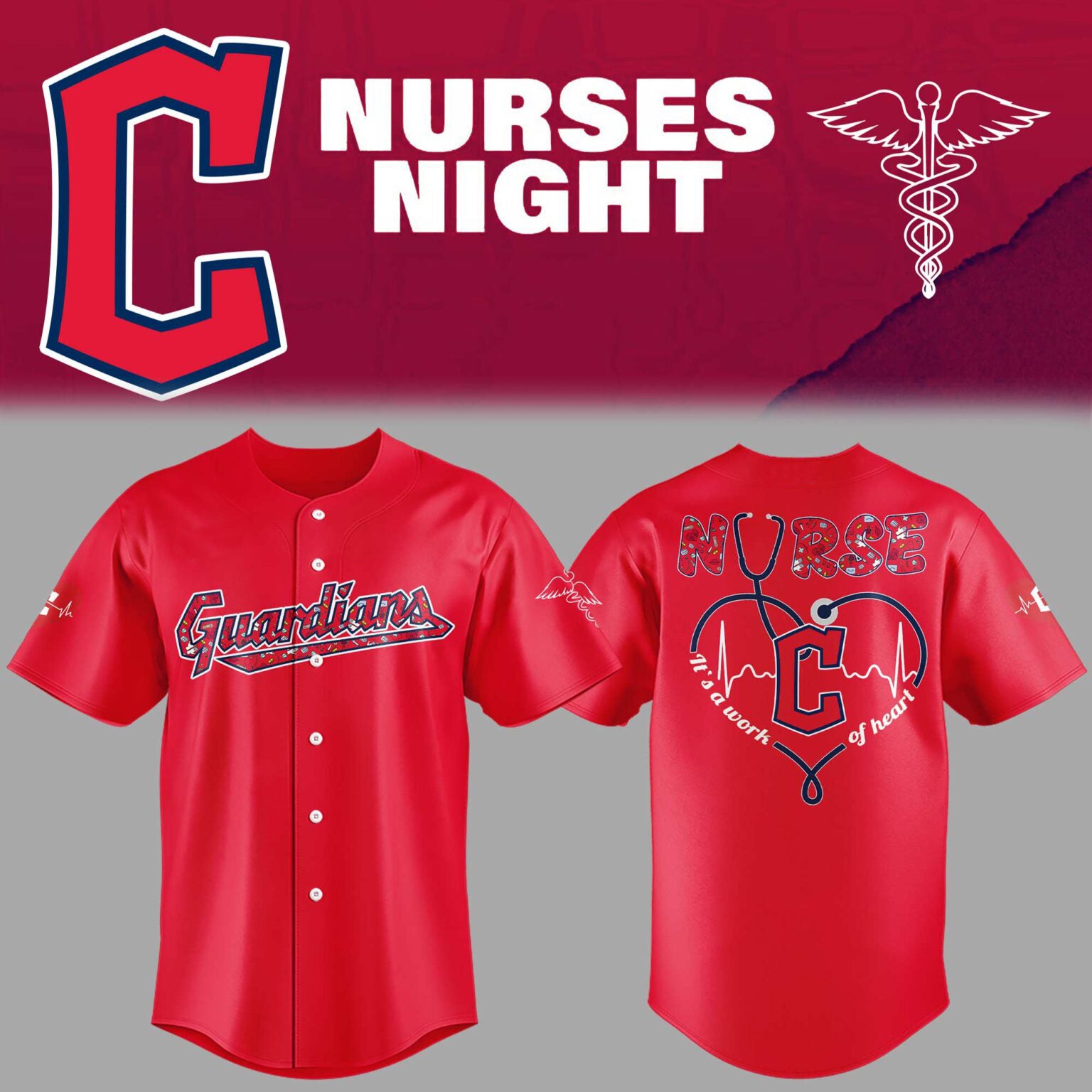 Limited Edition Cleveland Guardians Nurses Night Jersey 