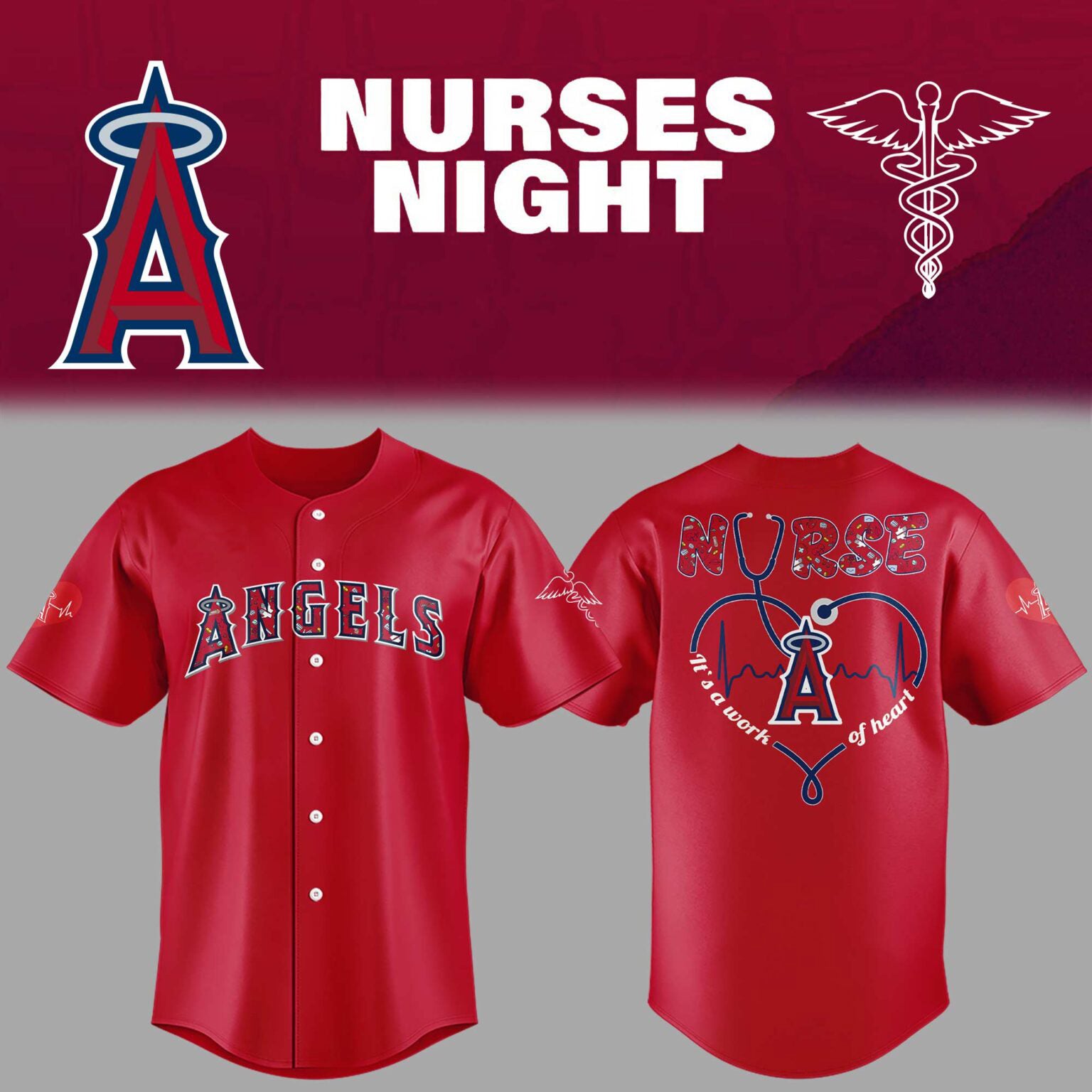 Limited Edition LA Angels Nurses Night Jersey 