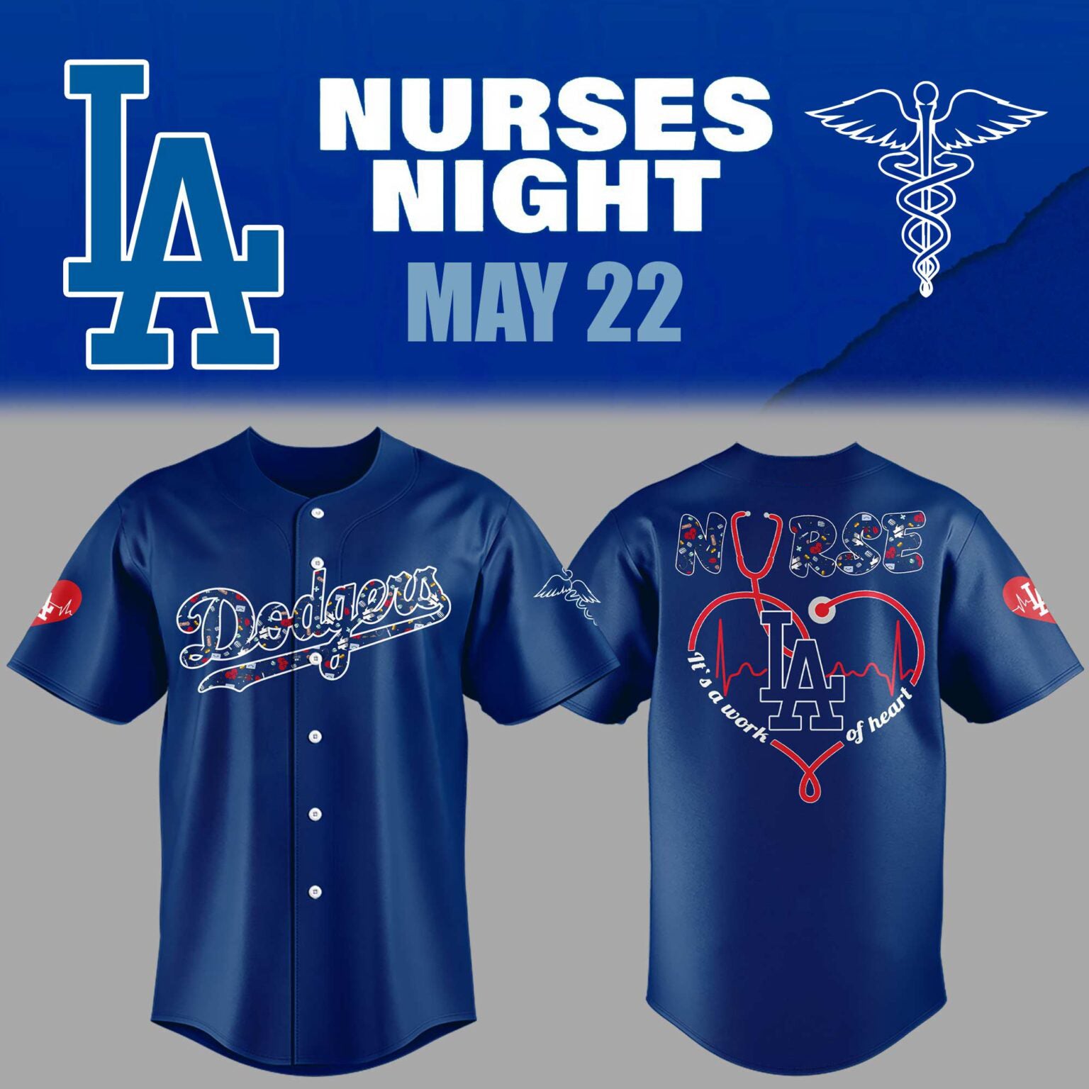 Limited Edition Los Angeles Dodgers Nurses Night Jersey 
