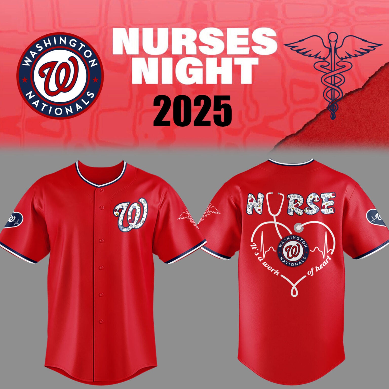 Limited Edition Washington Nationals Nurses Night Jersey 