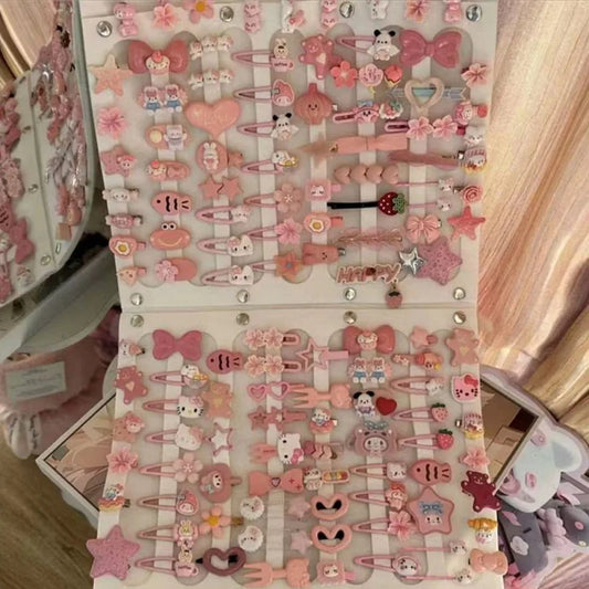 10–50pcs Y2K Hair Clips Set – Cute Pink Hair Accessories, Seamless Edge Hairpins for Women & Girls, Sweet Trendy Beauty Clips