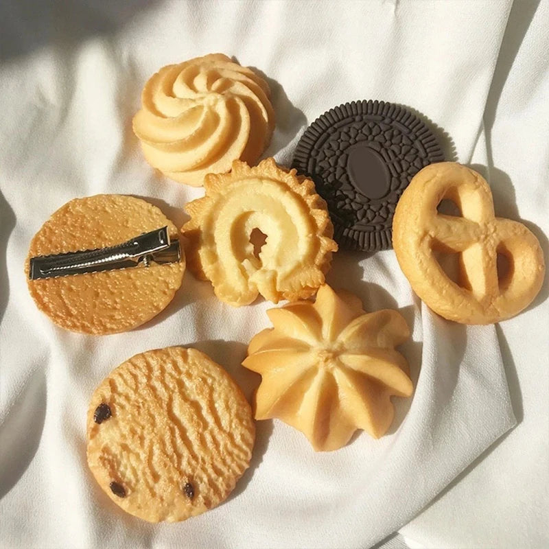 New Creative Cute Biscuit Hairpin for Girls – Simple Side Top Hair Clip, Fashion Hair Ornament, Stylish Hair Accessories