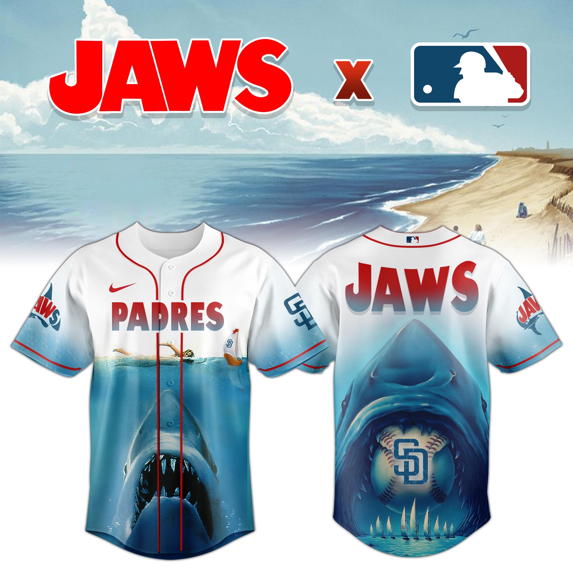 San Diego Padres Jaws Shark Jersey 