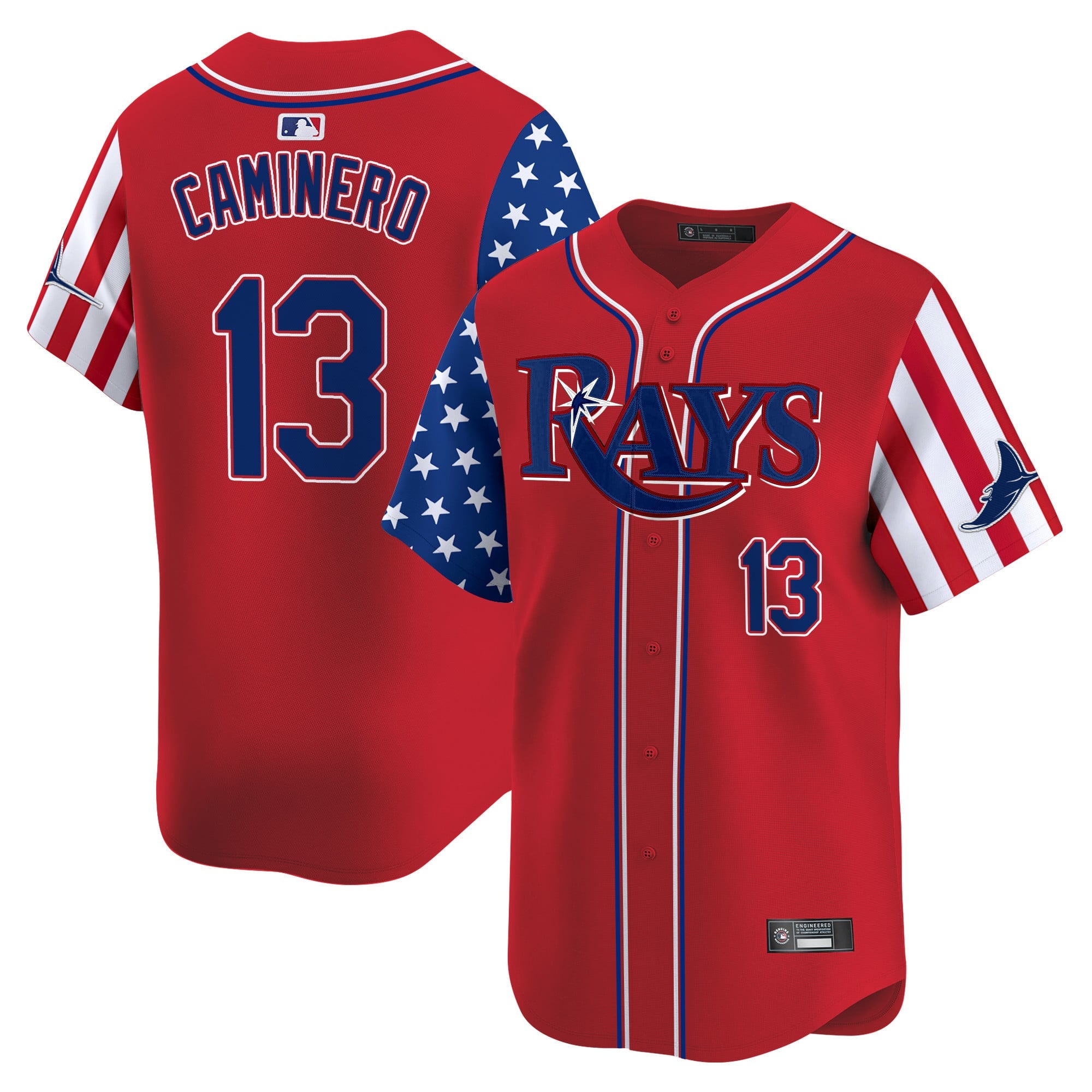 Men's Tampa Bay Rays 2025 Independence Day Vapor Premier Limited Jersey - All Stitched
