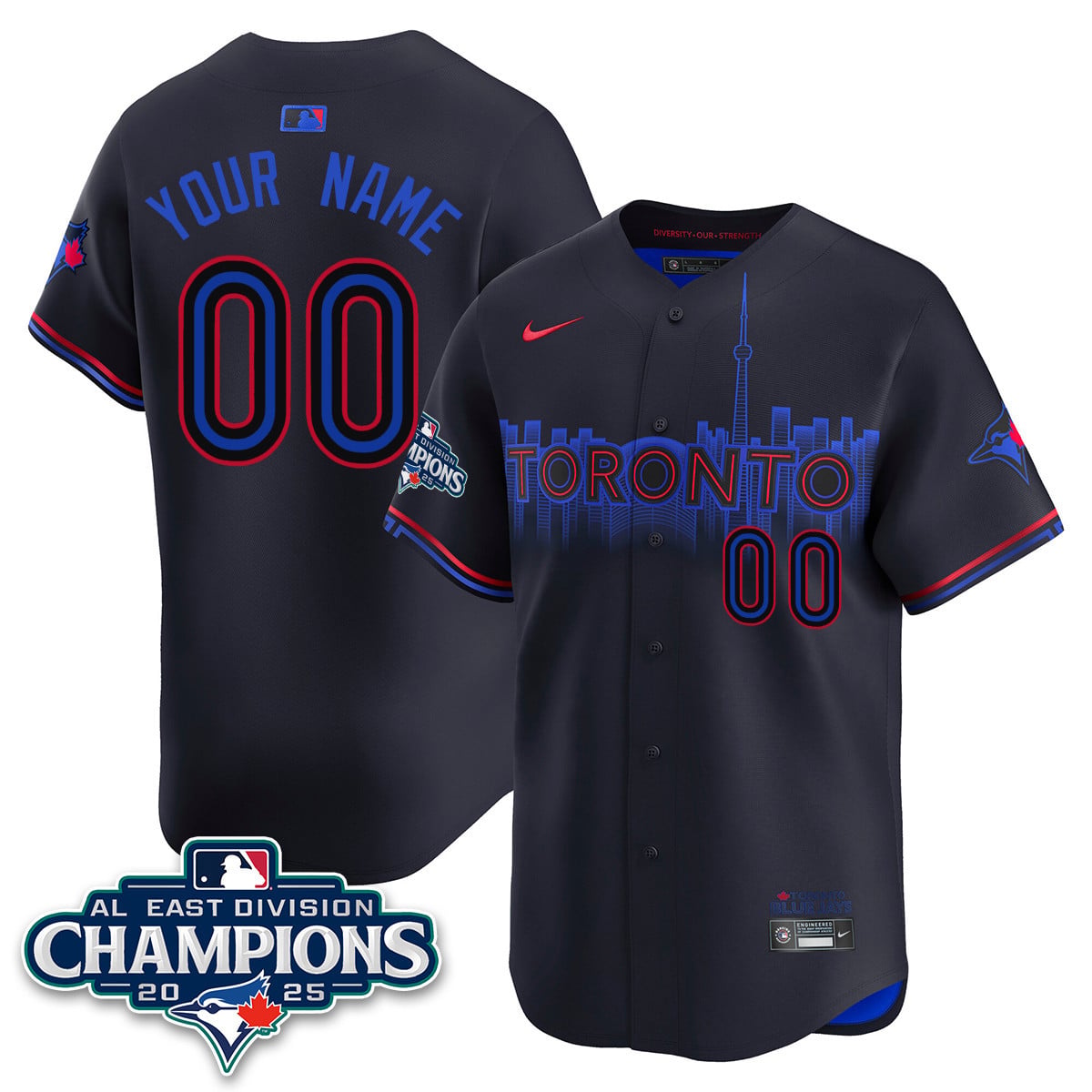 Custom Toronto Blue Jays AL East Division Champions Jersey - All Stitched